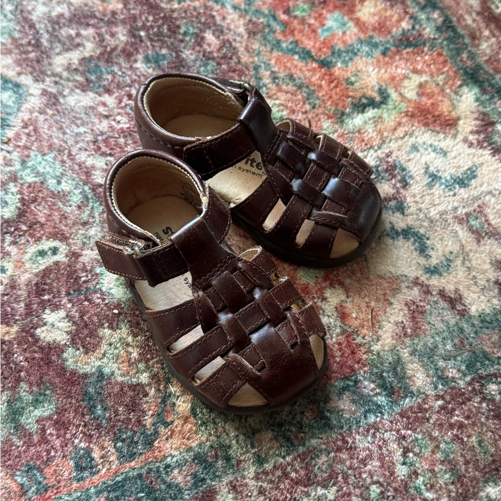 Stride Rite Brown Sandals with Woven Straps